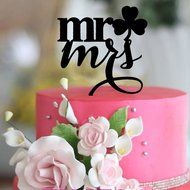 Ecape Acrylic Wedding Cake Topper Wedding Monogram Mr and Mrs Cake Topper With Maple Leaf N25