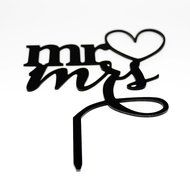 Ecape Acrylic Wedding Cake Topper Wedding Monogram Mr and Mrs Cake Topper With Maple Leaf N26