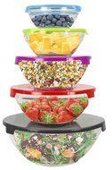 Home Basic SC44620 5 Piece Mixing Bowls Set with Color Lids