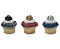 DecoPac Star Wars Darth Vader, C3P0 R2D2 Cupcake Rings, 12 pieces