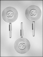 CK Products 2-3/4-Inch Golden Oldie "50" Sucker Chocolate Mold