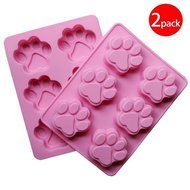 Cy3Lf 6 Cavity Paw Baking Silicone Mold Cake Mold Cookie Mold Pudding Mold Jelly Mold (Pink, Pack of 2) N2