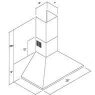 Range Hood Stainless Steel Wall Mounted 24" CH-105-CS NT AIR. Made in Italy.
