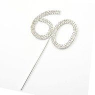 Rhinestone Crystal Silver Number 60 Birthday 60th Anniversary Cake Topper Rhinestone Crystal Silver Number 60... N2