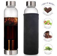 Teabloom Tea Bottle with Infuser - 20 Oz Heat Resistant Glass Tea Strainer Bottle - Stainless Steel Filter Basket... N7