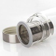 Teabloom Tea Bottle with Infuser - 20 Oz Heat Resistant Glass Tea Strainer Bottle - Stainless Steel Filter Basket... N8
