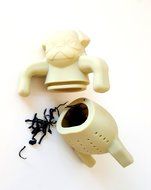 KABOOCHY Set of 2 Pug Life Silicone Tea Infuser, Cute Loose Leaf Tea Strainer, Beige Color N8