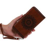 iPhone 6S Plus Case,iPhone 6 Plus Case (4.7") - Wallet Embossed Totem Flower Design Folio PU Leather with Stand... N25