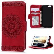 iPhone 6S Plus Case,iPhone 6 Plus Case (4.7") - Wallet Embossed Totem Flower Design Folio PU Leather with Stand... N26
