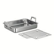 Tramontina 80203/003DS Gourmet Prima 13.5-Inch Rectangular Roasting Pan with Basting Grill, Small, Stainless Steel N6