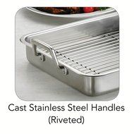 Tramontina 80203/003DS Gourmet Prima 13.5-Inch Rectangular Roasting Pan with Basting Grill, Small, Stainless Steel N7