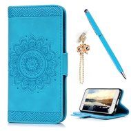 iPhone 6S Plus Case,iPhone 6 Plus Case (4.7") - Wallet Embossed Totem Flower Design Folio PU Leather with Stand... N28