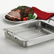 Tramontina 80203/003DS Gourmet Prima 13.5-Inch Rectangular Roasting Pan with Basting Grill, Small, Stainless Steel N8