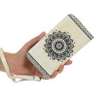 iPhone 6S Plus Case,iPhone 6 Plus Case (4.7") - Wallet Embossed Totem Flower Design Folio PU Leather with Stand... N33