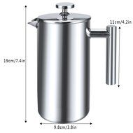 Gracelove 1 Liter Double-Wall Stainless Steel French Coffee Press