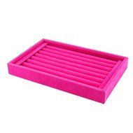 Oligex(TM) Velvet Jewelry Ring Earrings Cufflinks Display Box Storage Case Holder Organizer T Bar 1PCS PINK BLACK... N3