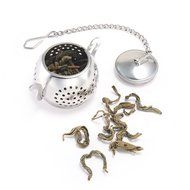 Accmor Tea Infuser - Stainless Steel Loose Leaf Tea Strainer with Chain and Drip Trays - Tea Filters for Rooibos... N4
