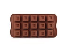 Home Value Non-stick Silicone Square Chocolate Candy Pastry Making Mold Ice Cube Tray, Set of 2 (CHOCMOLDC1097)
