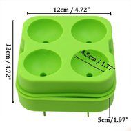 MAXGOODS Popular Silicone Round Ice Balls Freeze Maker Tray Four Large Sphere Molds Cube Mould N6