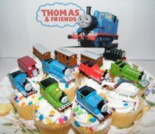 Thomas the Tank Engine Deluxe Set of 12 Cake Toppers Cupcake Toppers Party Decorations with Thomas, Percy, Harold... N3