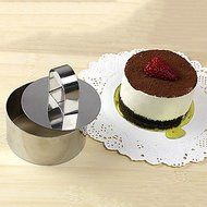 Sher 3''Mousse Tool Set of Round Mousse Ring with Push Handle Cheese Cake Mold Stainless Steel