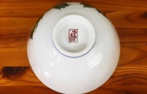 Kutani Pottery Rice Bowl Red &amp; Blue Peony BI-12 From Japan N2