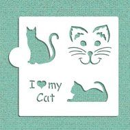 I Love My Cat Cookie and Craft Stencil CM028 by Designer Stencils
