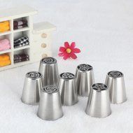 Mysweety Russian Piping Tips, 18PCS Icing Decorating Tips Set(7 Russian Tips 10 Disposable Pastry Bags 1 Tri-Color... N4