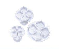 Autek 3pcs Hydrangea Veined Laurustinus Flower Cake Sugarcraft Fondant Plunger Cutters(3DMold-51)
