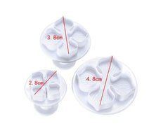 Autek 3pcs Hydrangea Veined Laurustinus Flower Cake Sugarcraft Fondant Plunger Cutters(3DMold-51) N2