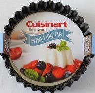 Cuisinart 4 Piece Flan Tin Set, Mini, Steel Gray