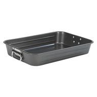 Good Cook Nonstick Extra Large Roast Pan with Rack, 17.5 x 11.75", Gray