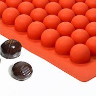 Truffly Made. Medium Round Chocolate Truffle, Jelly and Candy Mold, 54 cavities, One step candy pop-out