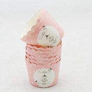 50psc Paper Cake Cup Cupcake Dessert Muffin Cases,pink dot N2