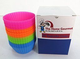 The Home Gourmet Silicone Baking Cups / Cupcake Liners - 24-Pack - Lifetime Guarantee N5