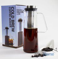 Cold Brew Coffee Maker - 1 Liter Iced Coffee Maker -Borosilicate Cold Brew Pitcher with Removable Laser Cut Stainless... N2