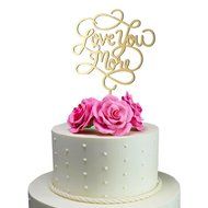 Sugar Yeti Made In USA Wedding Cake Topper Love You More #24 Gold Mirror N7