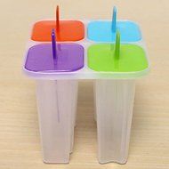 Sher DIY Ice Cream Frozen 4Pcs Popsicle Maker Mold Icepop Block Icy Pole Lolly Set