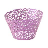 Yingwei Purple Hollow Style Baking Cups Purefly Cupcake Liners Muffin Cake Molds Sets 50pcs N2
