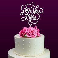 Sugar Yeti Made In USA Wedding Cake Topper Love You More #24 Gold Mirror N12