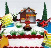 ALVIN AND THE CHIPMUNKS 14 Piece Birthday Cake Topper Set Featuring Alvin Seville and Themed Decorative Accessories...