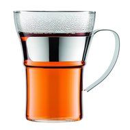 Bodum 4552-16 Assam 2 Piece Small Tea Glass with Steel Handle, 10 oz, Chrome