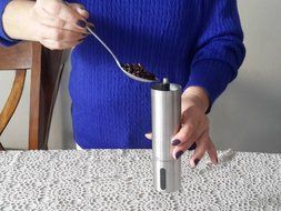 Galleany Manual Ceramic Coffee Grinder - Best Adjustable Conical Ceramic Burr - Hand Coffee Mill Stainless Steel...