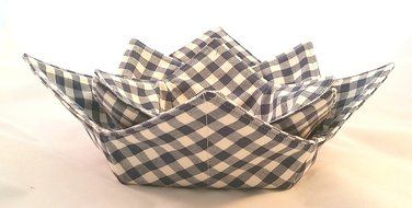Microwave Bowl Cozy Soldier Blue Gingham 3 pc. Set N2