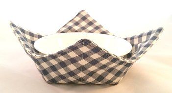 Microwave Bowl Cozy Soldier Blue Gingham 3 pc. Set N3