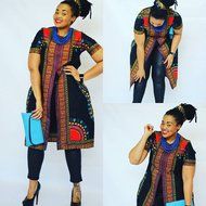 African Print Dress,Morecome Women Fashion Casual Loose Print Dress N7
