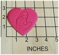 Mother Breastfeeding Baby in Heart Fondant Cookie Cutter and Stamp #1313 N2