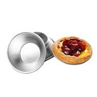 Eforstore 10Pcs Reusable Anodized Aluminum Egg Tart Cupcake Cake Cookie Mold Baking Tool N2