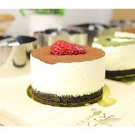 Sher 3''Mousse Tool Set of Round Mousse Ring with Push Handle Cheese Cake Mold Stainless Steel N2