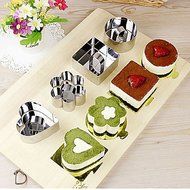 Sher 3''Mousse Tool Set of Round Mousse Ring with Push Handle Cheese Cake Mold Stainless Steel N3